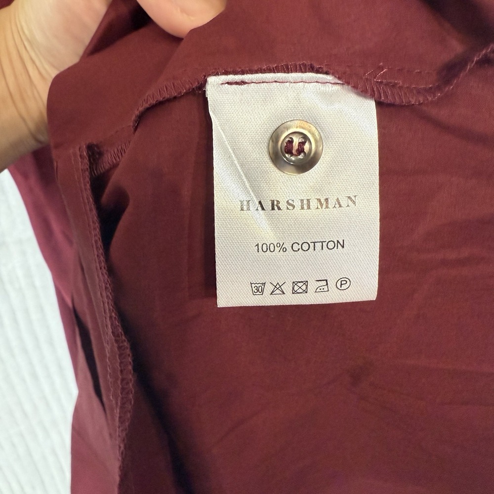 Harshman Vespera Dress Burgundy Black Size Small 100% Cotton NWT Pockets - Picture 10 of 16